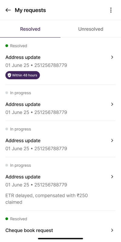 Track requests